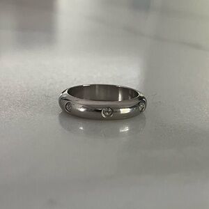 BOGO Elegant Silver Tone Band with Gem Accents